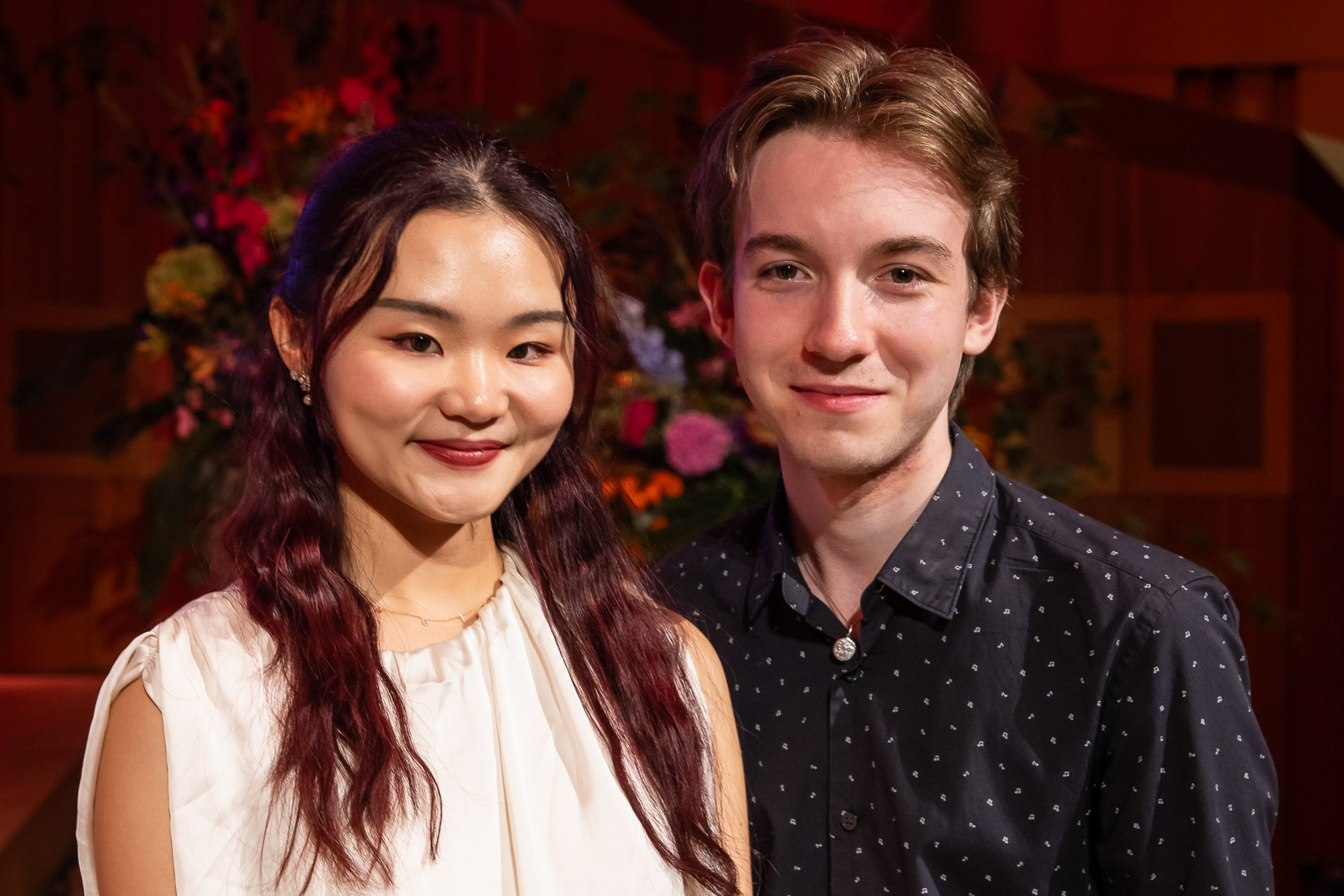 Die beiden Hauptpreisträger des Joseph Joachim Violinwettbewerbs 2024: Angela Chan und Jacques Forestier